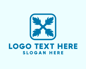 Color - Blue Feather Symbol logo design
