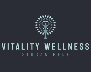 Wellness Therapy Tree Woman logo design