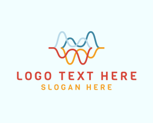 Frequency - Colorful Water Wave logo design