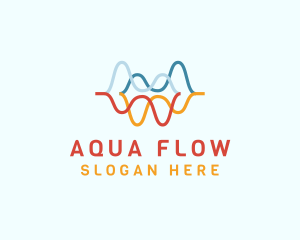 Flow - Colorful Water Wave logo design