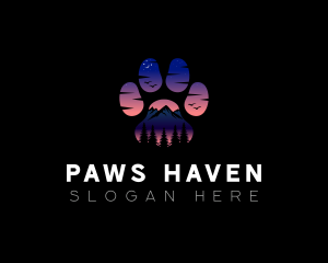 Paw Print Mountain Conservation logo design