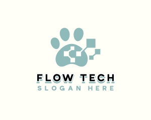 Pet Tech Paw logo design