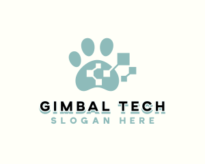 Pet Tech Paw logo design