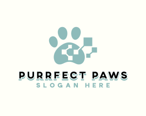 Pet Tech Paw logo design