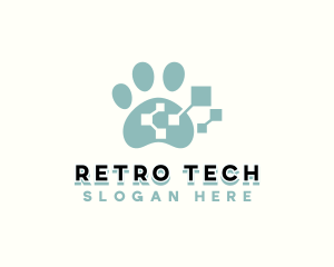 Pet Tech Paw logo design