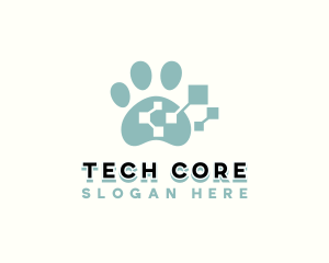 Pet Tech Paw logo design