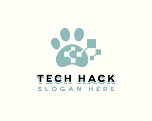 Pet Tech Paw logo design