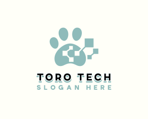 Pet Tech Paw logo design