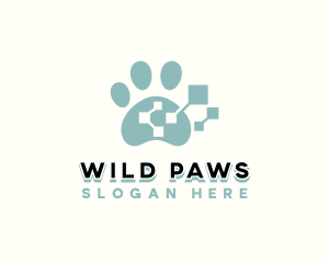 Pet Tech Paw logo design