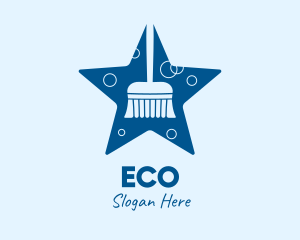 Sweeper - Star Cleaning Broom Mop logo design