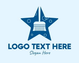 Cleaning - Star Cleaning Broom Mop logo design