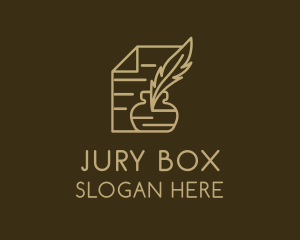 Jury - Paper Legal Contract Notary logo design