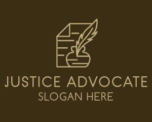 Prosecutor - Paper Legal Contract Notary logo design