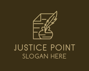 Judiciary - Paper Legal Contract Notary logo design