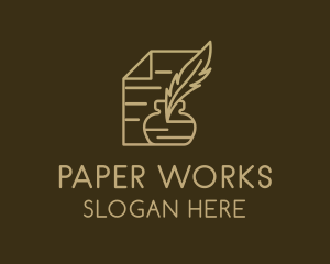 Paper - Paper Legal Contract Notary logo design