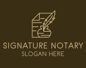 Notary - Paper Legal Contract Notary logo design