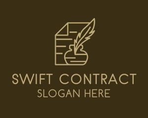 Contract - Paper Legal Contract Notary logo design