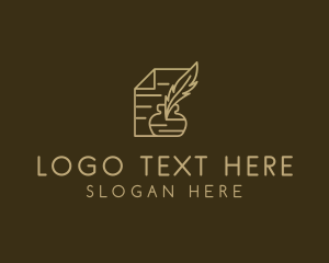 Paper Legal Contract Notary  logo design