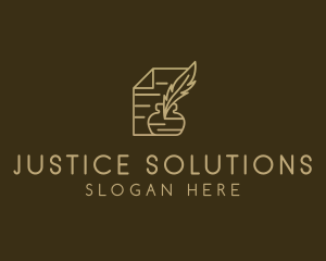 Judicial - Paper Legal Contract Notary logo design