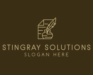 Paper Legal Contract Notary  logo design