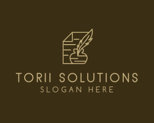 Paper Legal Contract Notary  logo design