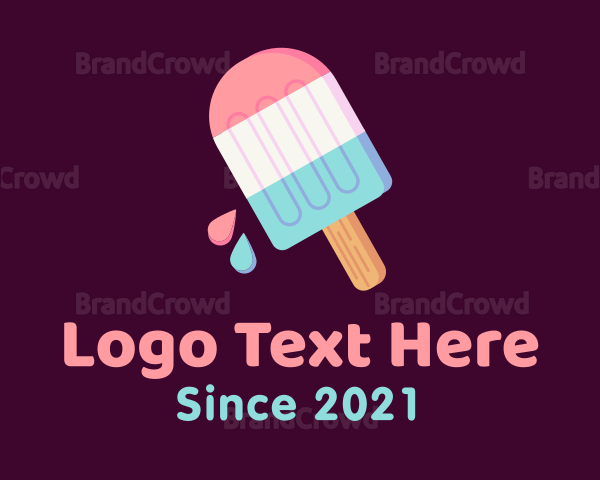 Multicolor Ice Cream Popsicle Logo