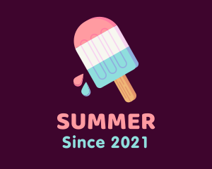 Multicolor Ice Cream Popsicle logo design