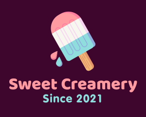 Creamery - Multicolor Ice Cream Popsicle logo design