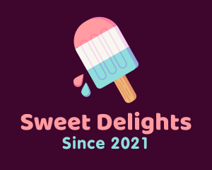 Multicolor Ice Cream Popsicle logo design