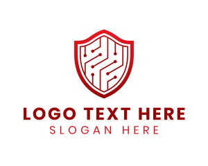 Gradient - Red Shield Technology logo design