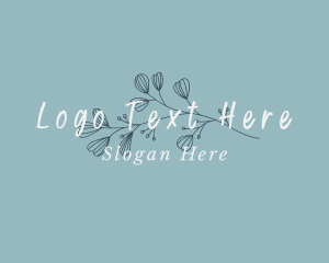 Flower - Cursive Leaf Wordmark logo design
