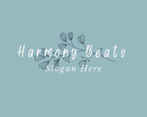 Cursive Leaf Wordmark Logo