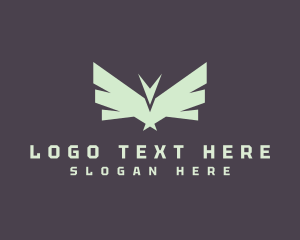 Seagull - Bird Wings Letter V logo design