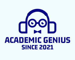 Professor - Nerd Bowtie Headphones logo design