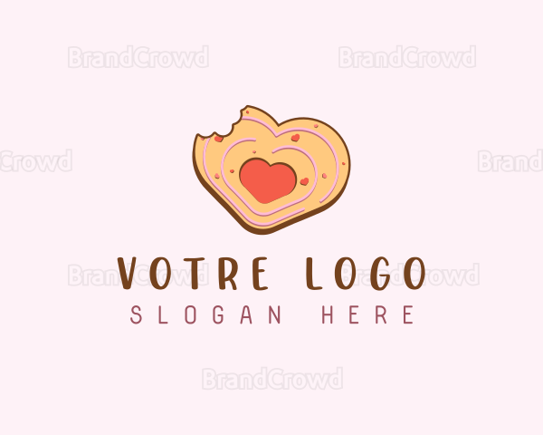 Heart Cookie Pastry Logo