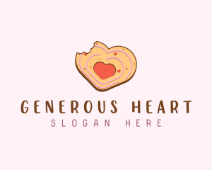 Heart Cookie Pastry logo design