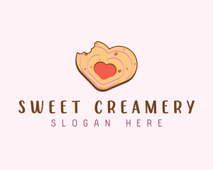 Heart Cookie Pastry logo design