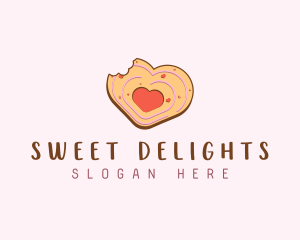 Heart Cookie Pastry logo design