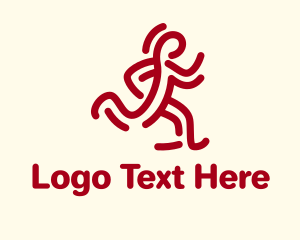 Athlete - Red Running Man logo design