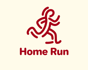 Red Running Man  logo design