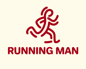 Red Running Man  logo design