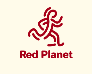 Red Running Man  logo design