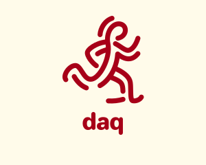 Runner - Red Running Man logo design