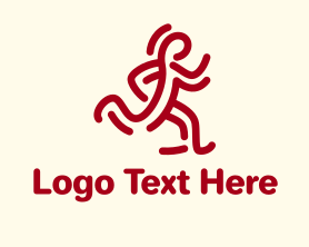 Triathlon - Red Running Man logo design