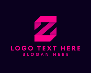 Letter Z - Geometric Origami Ribbon Letter Z logo design