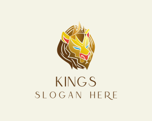 Gold Regal Lion logo design