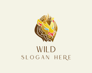 Antique - Gold Regal Lion logo design