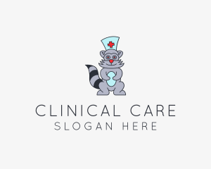 Nurse Raccoon Clinic logo design