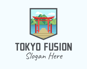 Tokyo - Japanese Torii River logo design