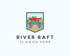 Japanese Torii River logo design